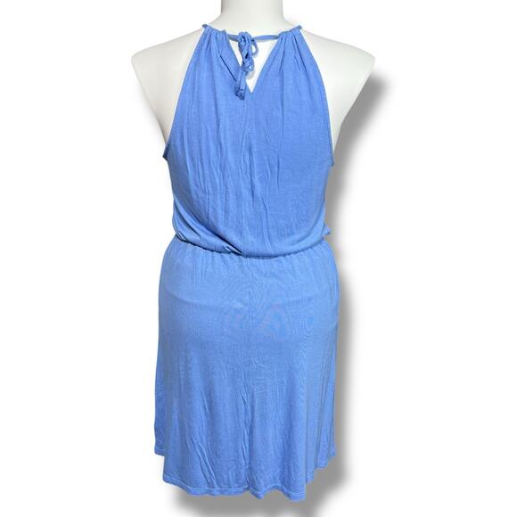 Old Navy Womens Blouson Dress Sleeveless Halter Top Knee Length Blue Large - Picture 4 of 10